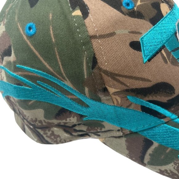 Otto Baseball Hat Unisex One Size Adjustable Hook Loop Camo Blue Flames … - Picture 7 of 9